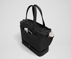 The Double Diaper Tote in Jet Black