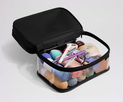 Clear Cosmetic Case in Jet Black