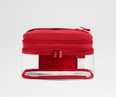 Clear Cosmetic Case in Cherry Red