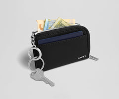 Zip Card Case in Jet Black