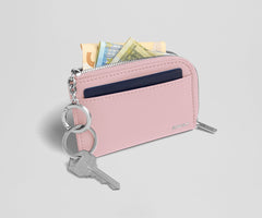 Zip Card Case in Glacial Pink