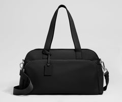 Leather Duffle in Jet Black