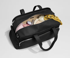 Leather Duffle in Jet Black