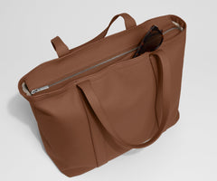 Leather Tote in Saddle Brown