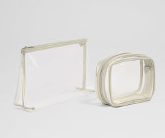 Clear Pouch Set in Salt White