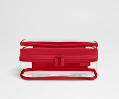 Clear Toiletry Bag in Cherry Red