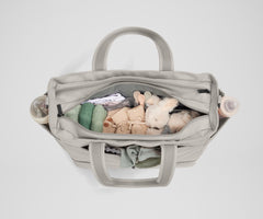 The Double Diaper Tote in Cloud Gray