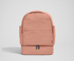 The Double Diaper Backpack in Clay Pink