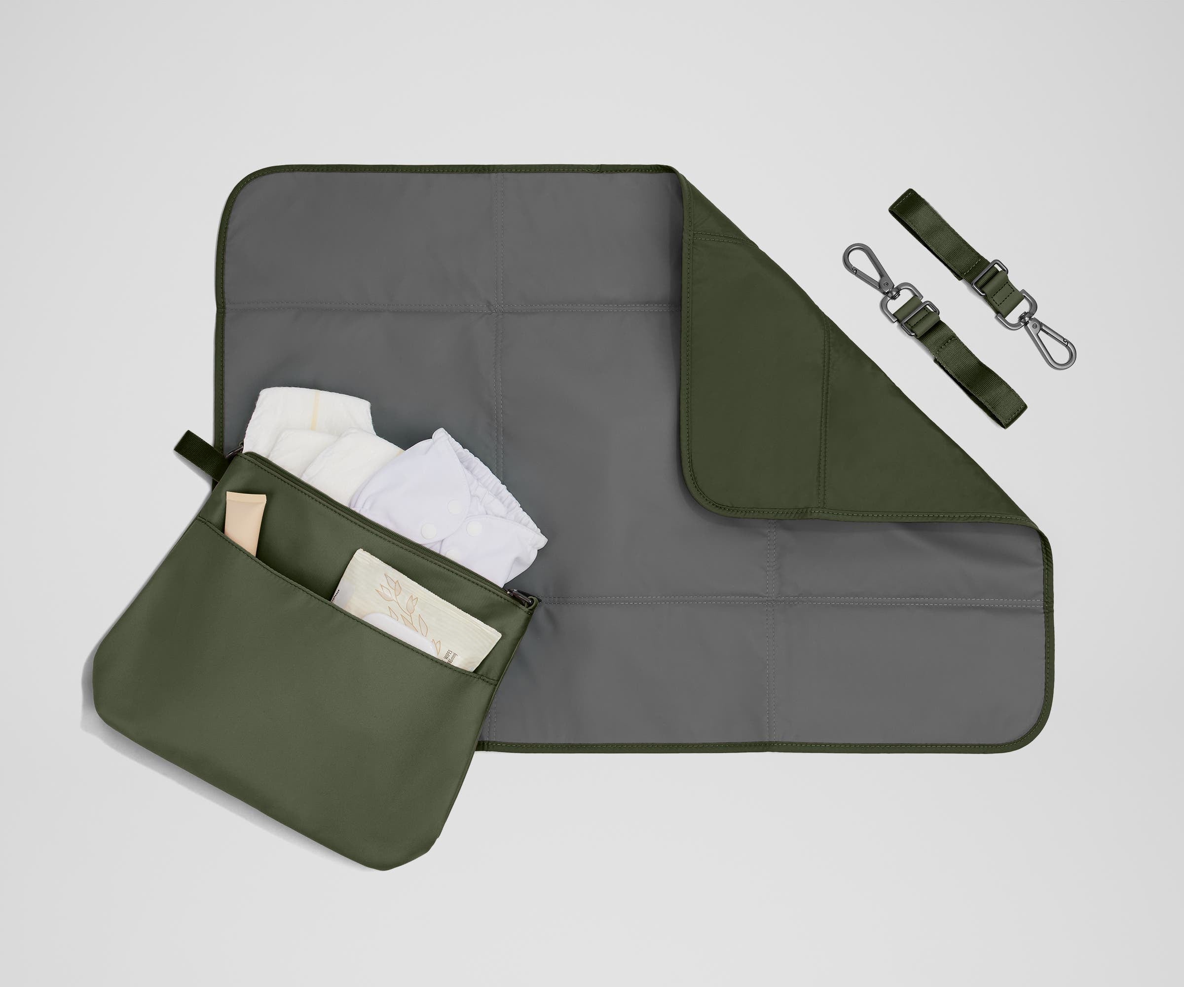 The Double Diaper Backpack in Olive Green