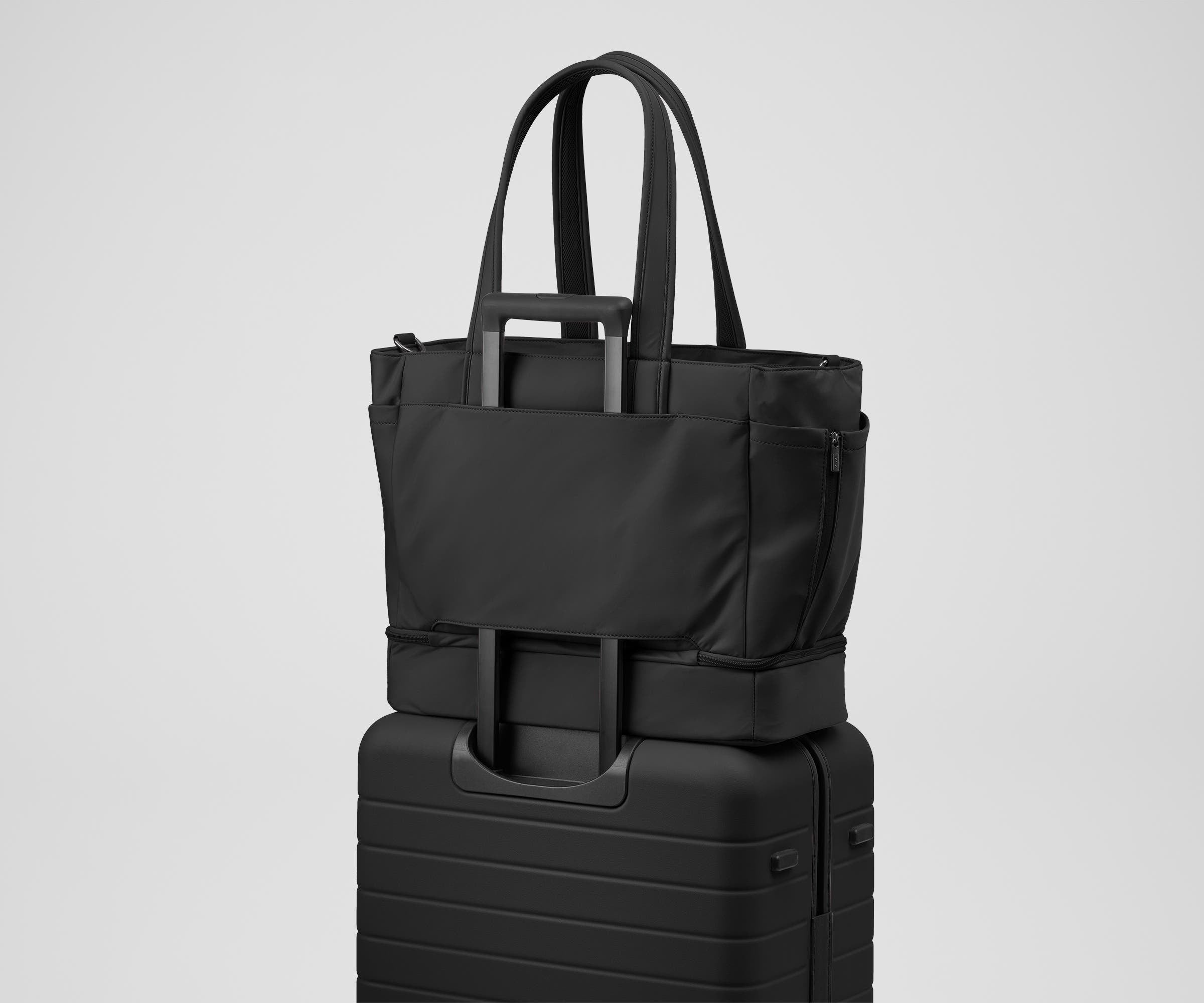 The Double Diaper Tote in Jet Black