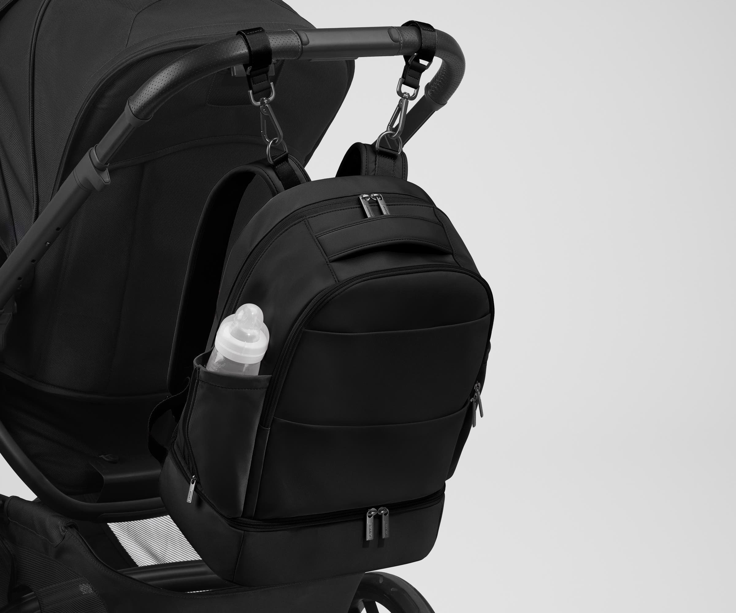 The Double Diaper Backpack in Jet Black