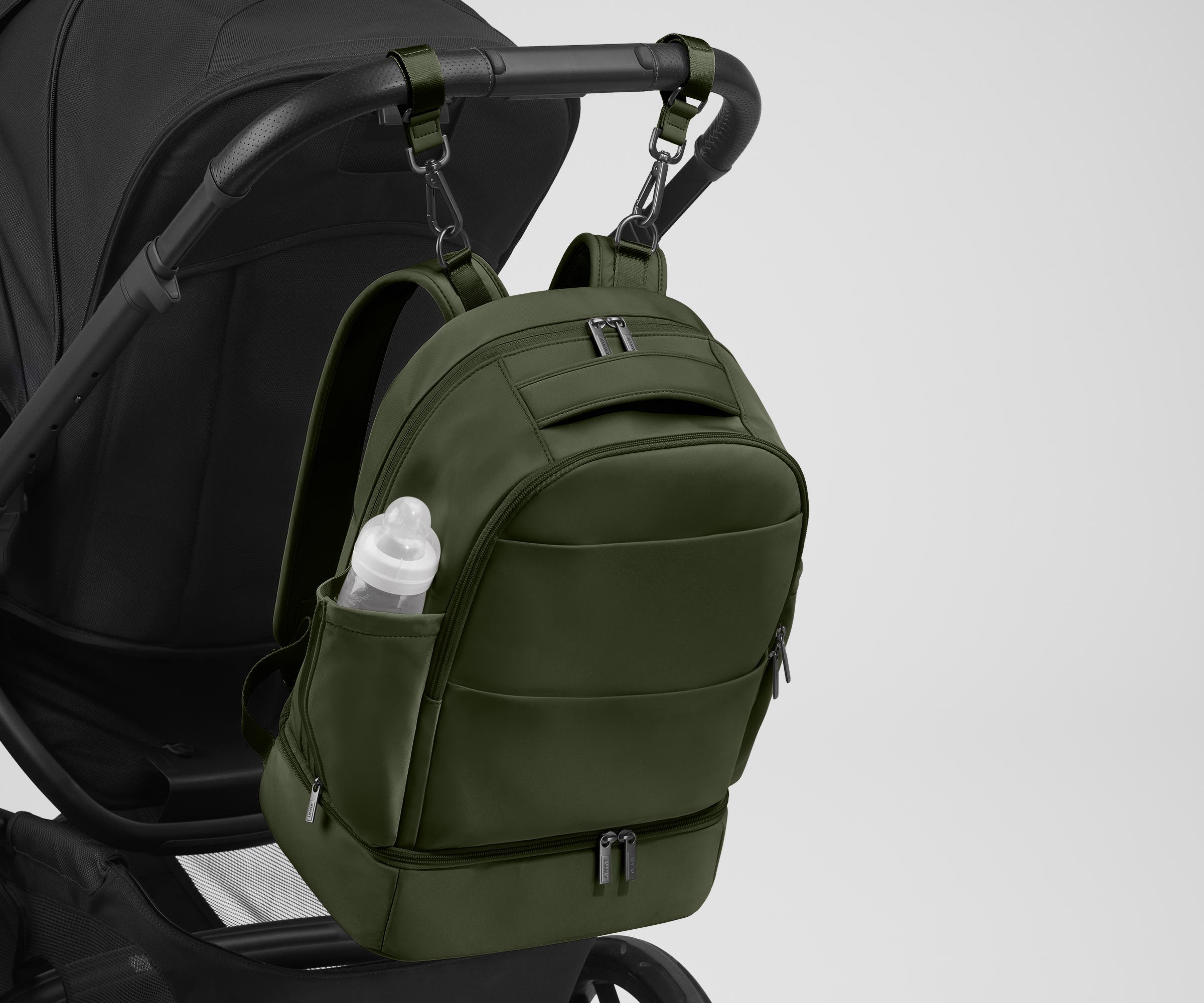 The Double Diaper Backpack in Olive Green