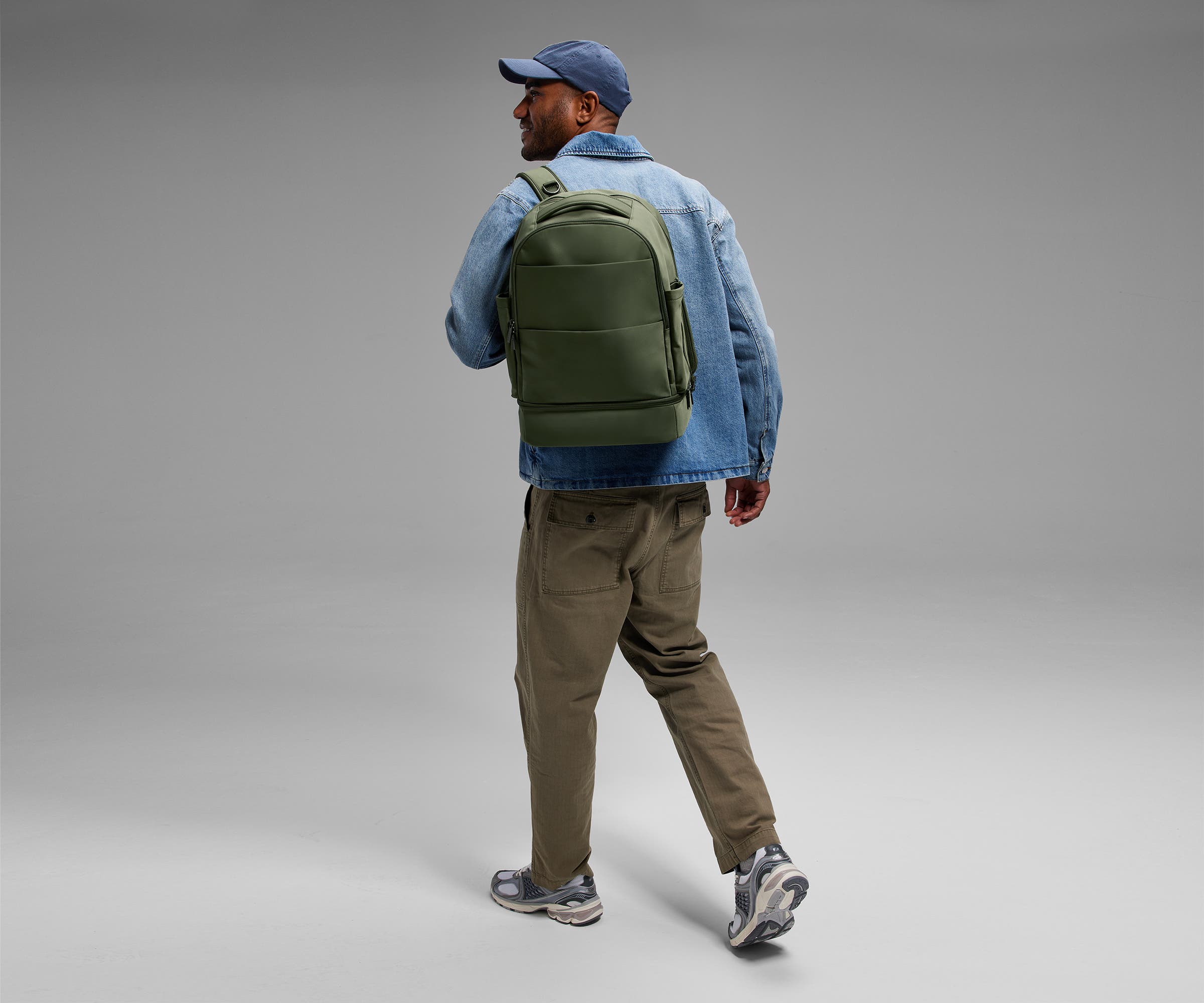 The Double Diaper Backpack in Olive Green