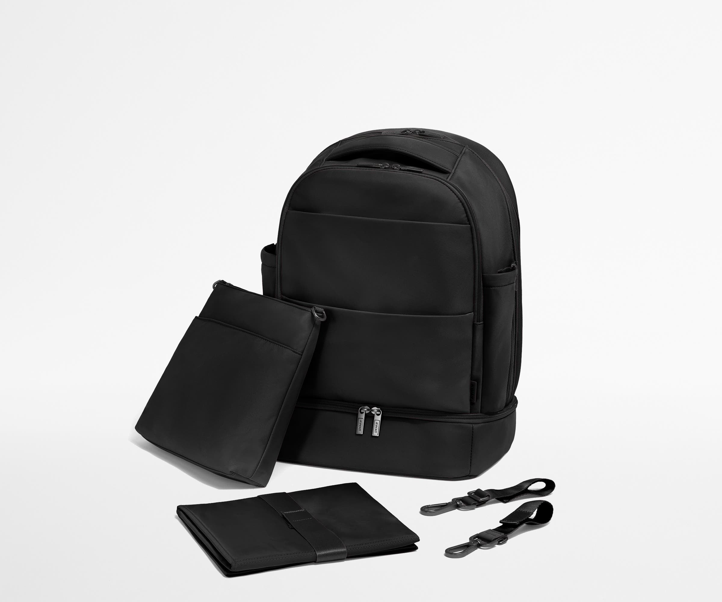 The Double Diaper Backpack in Jet Black