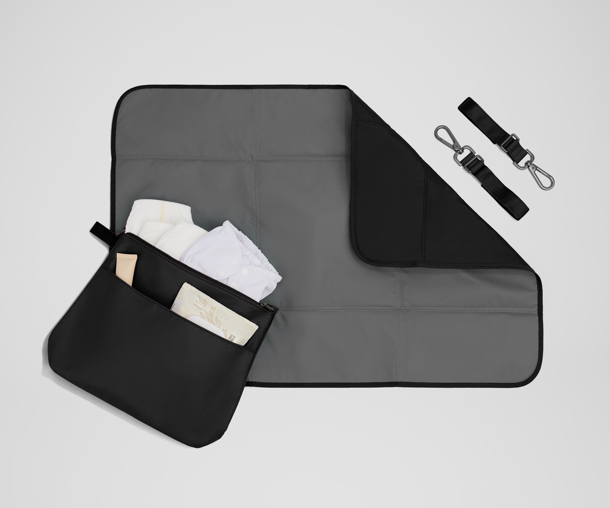 The Double Diaper Tote in Jet Black