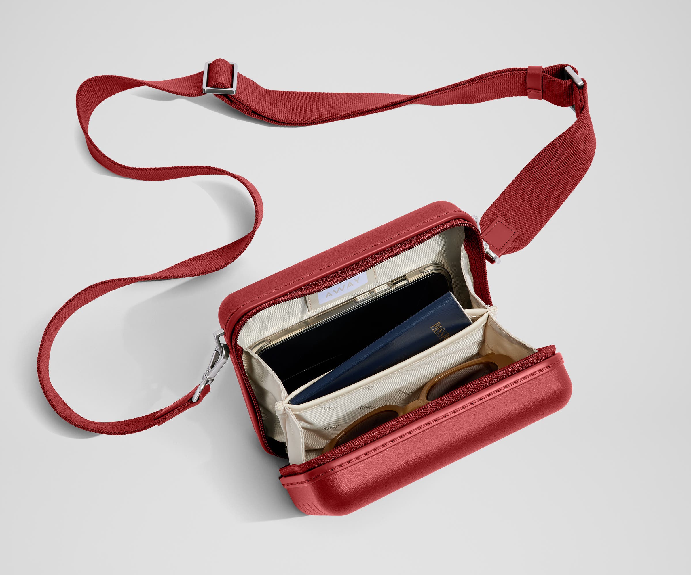 The Mini Crossbody in Tango Red