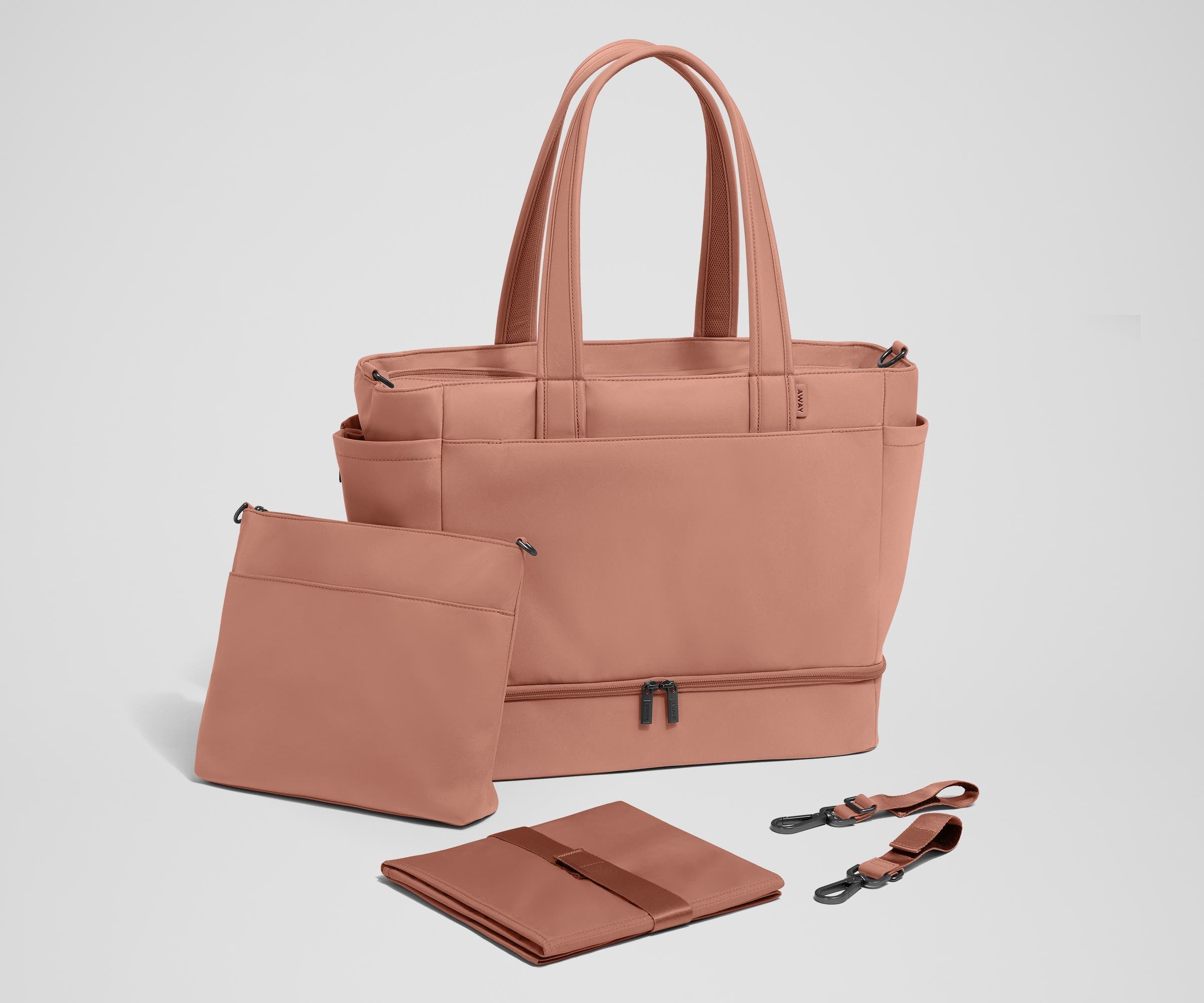 The Double Diaper Tote in Clay Pink
