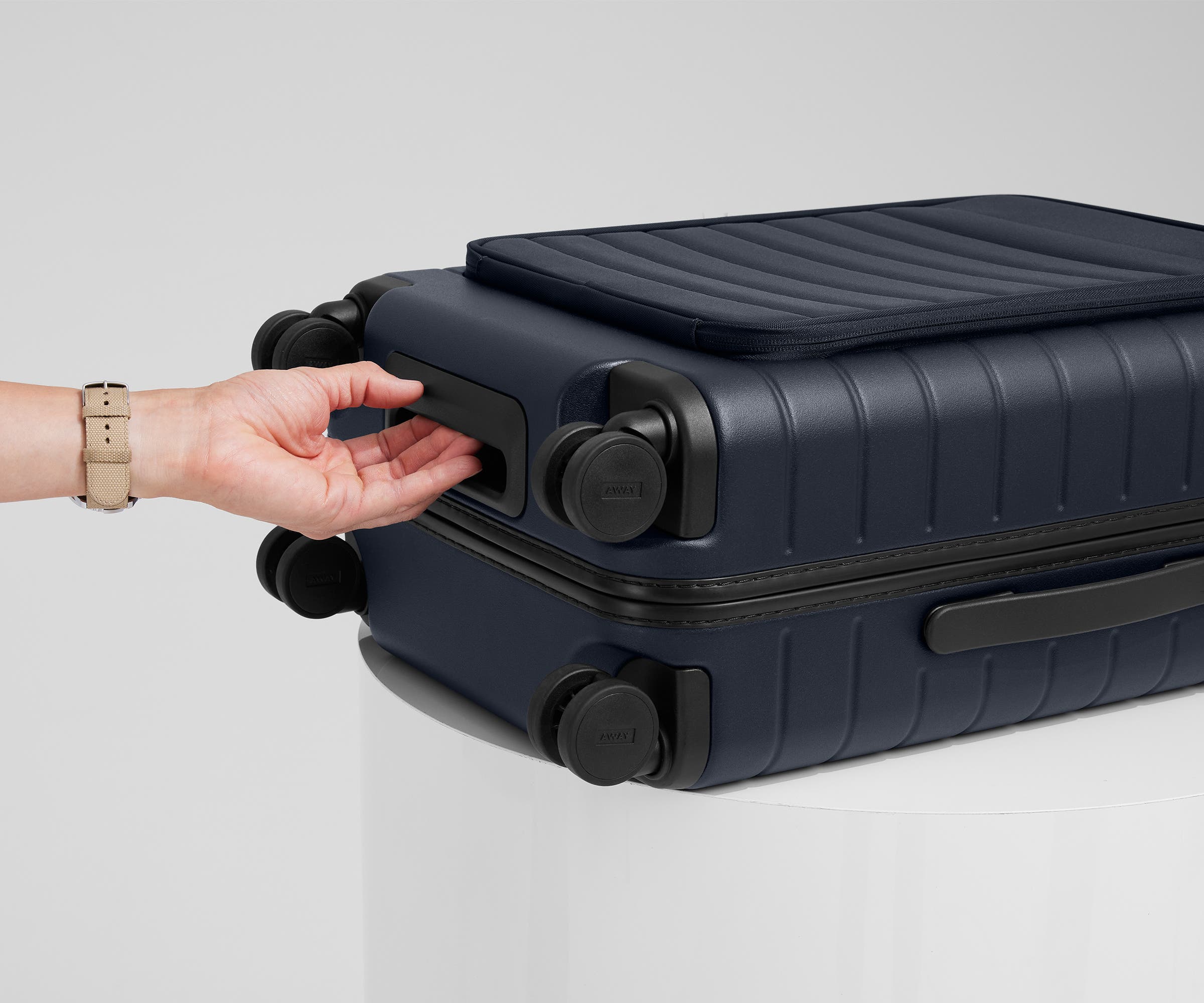 The Executive Bigger Carry-On in Navy Blue