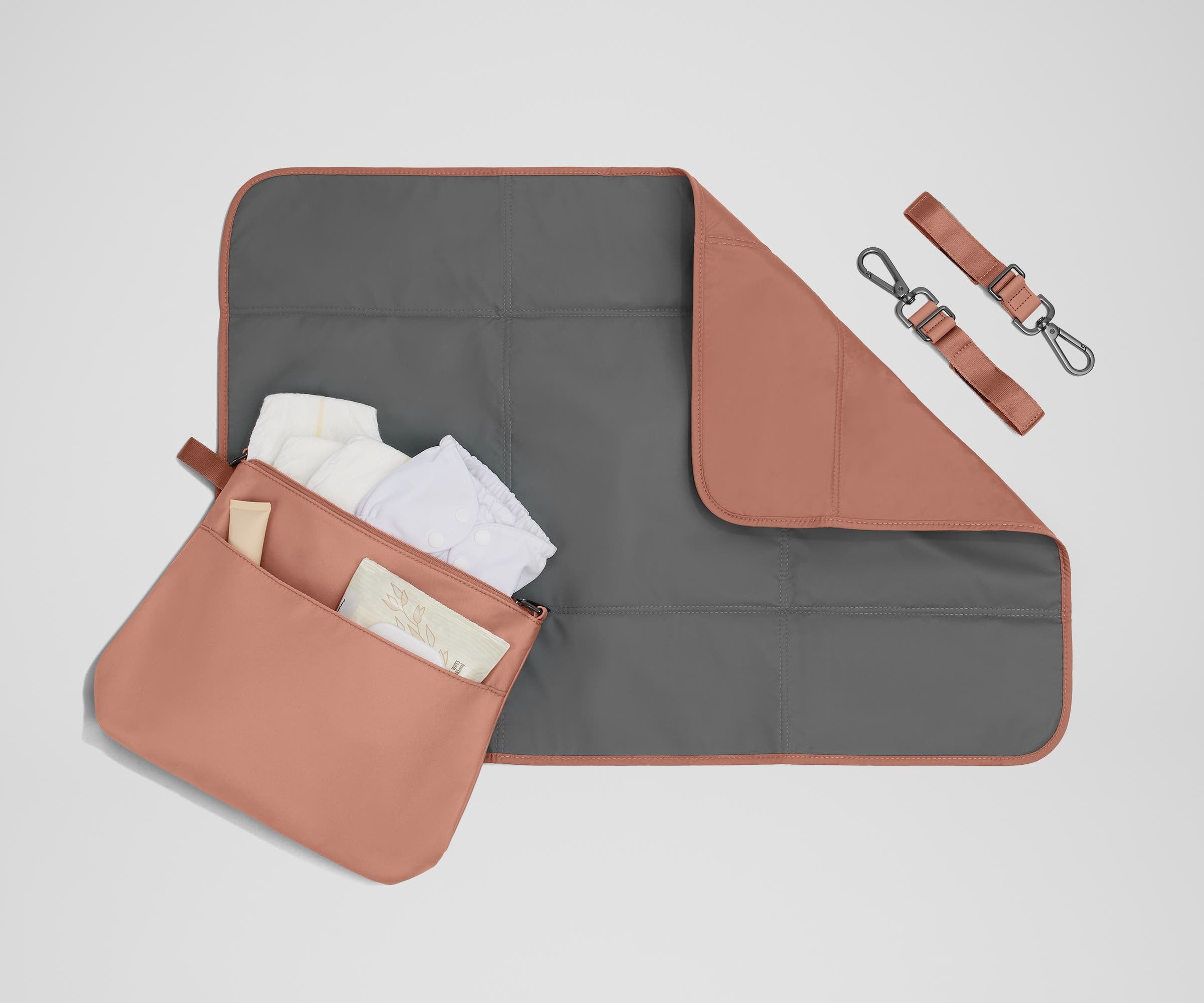 The Double Diaper Tote in Clay Pink