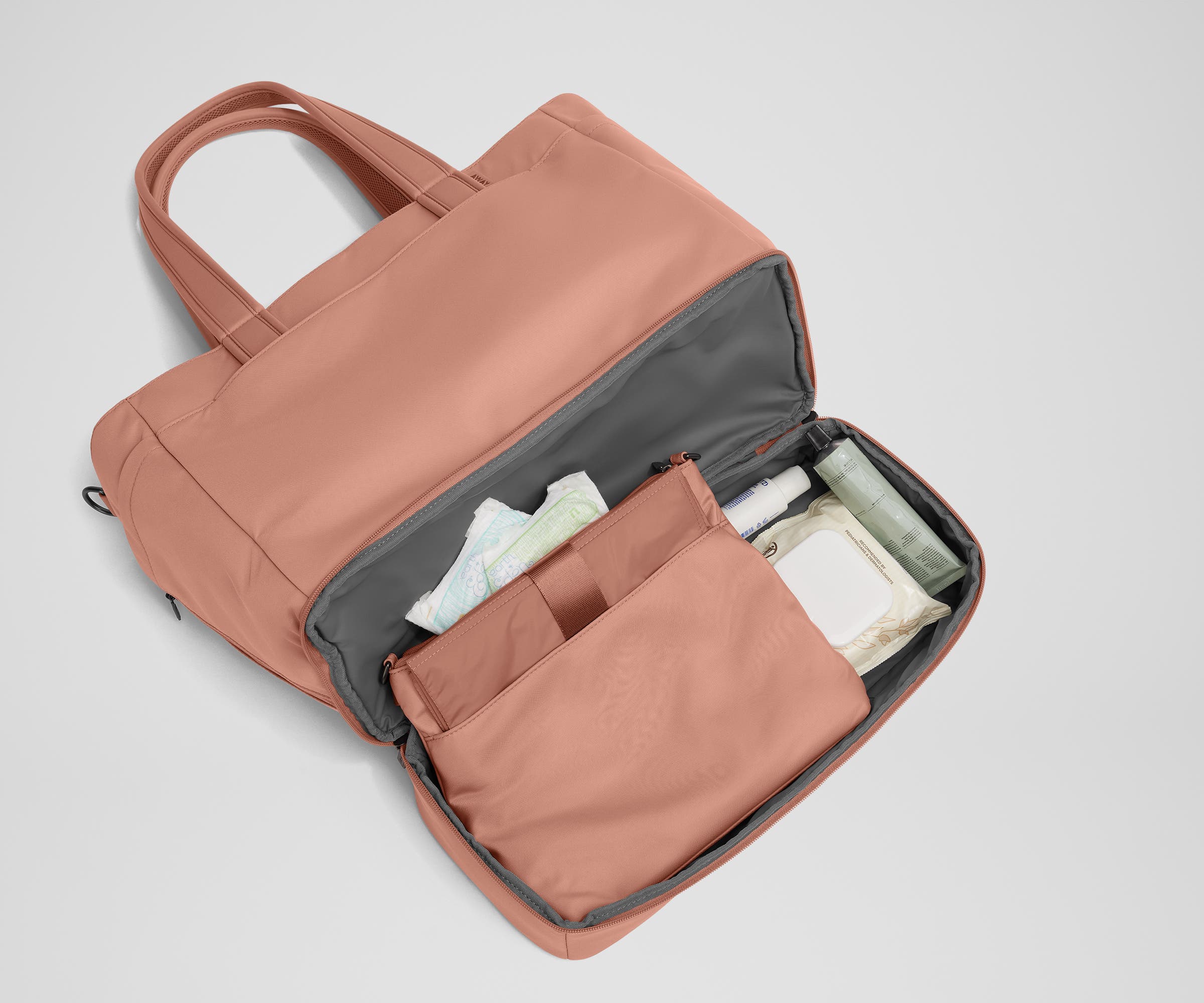 The Double Diaper Tote in Clay Pink