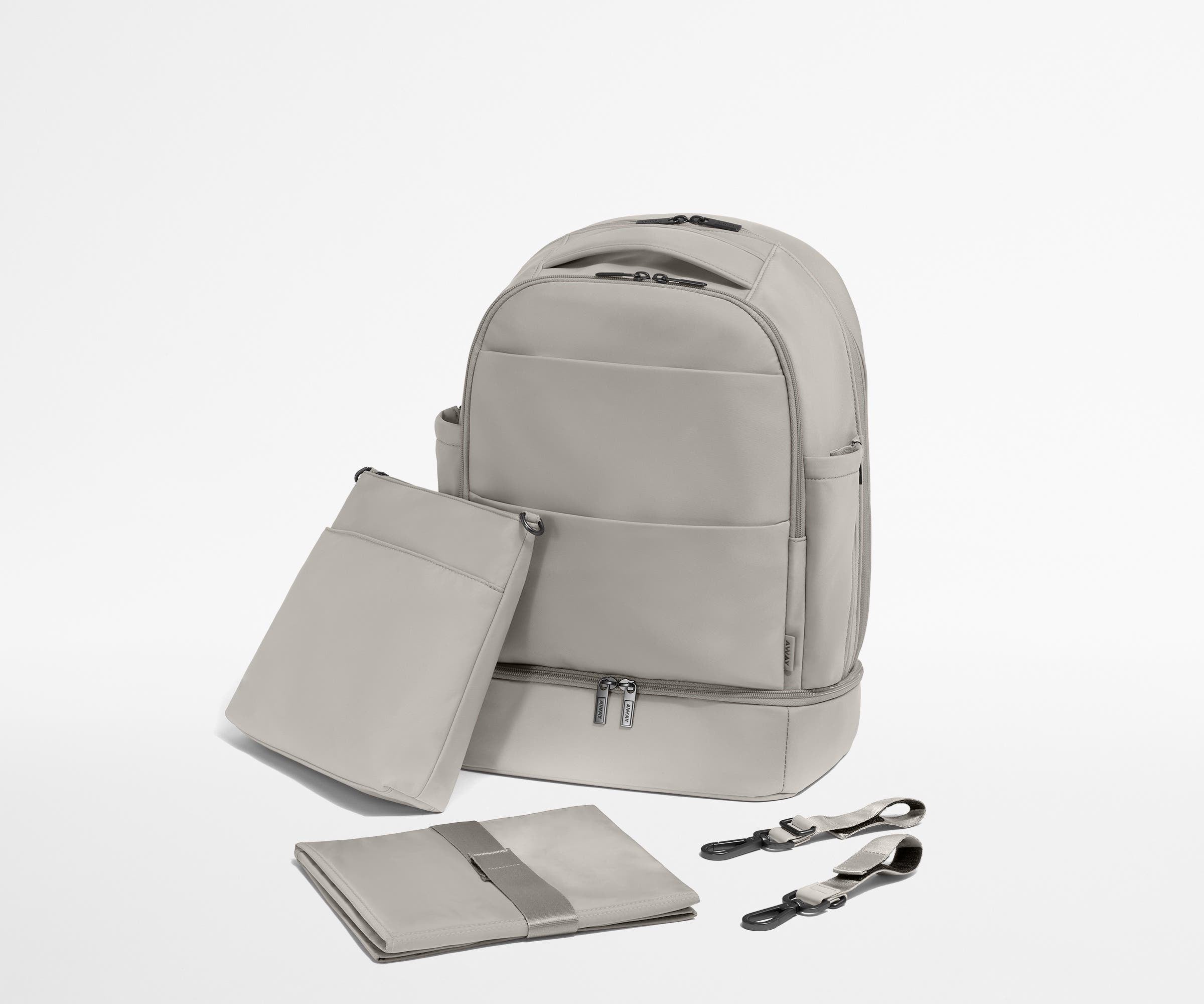 The Double Diaper Backpack in Cloud Gray