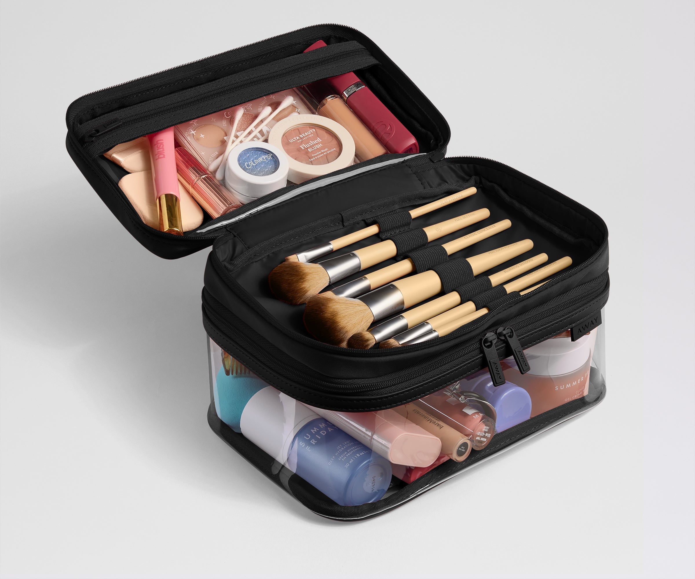 Clear Cosmetic Case in Jet Black