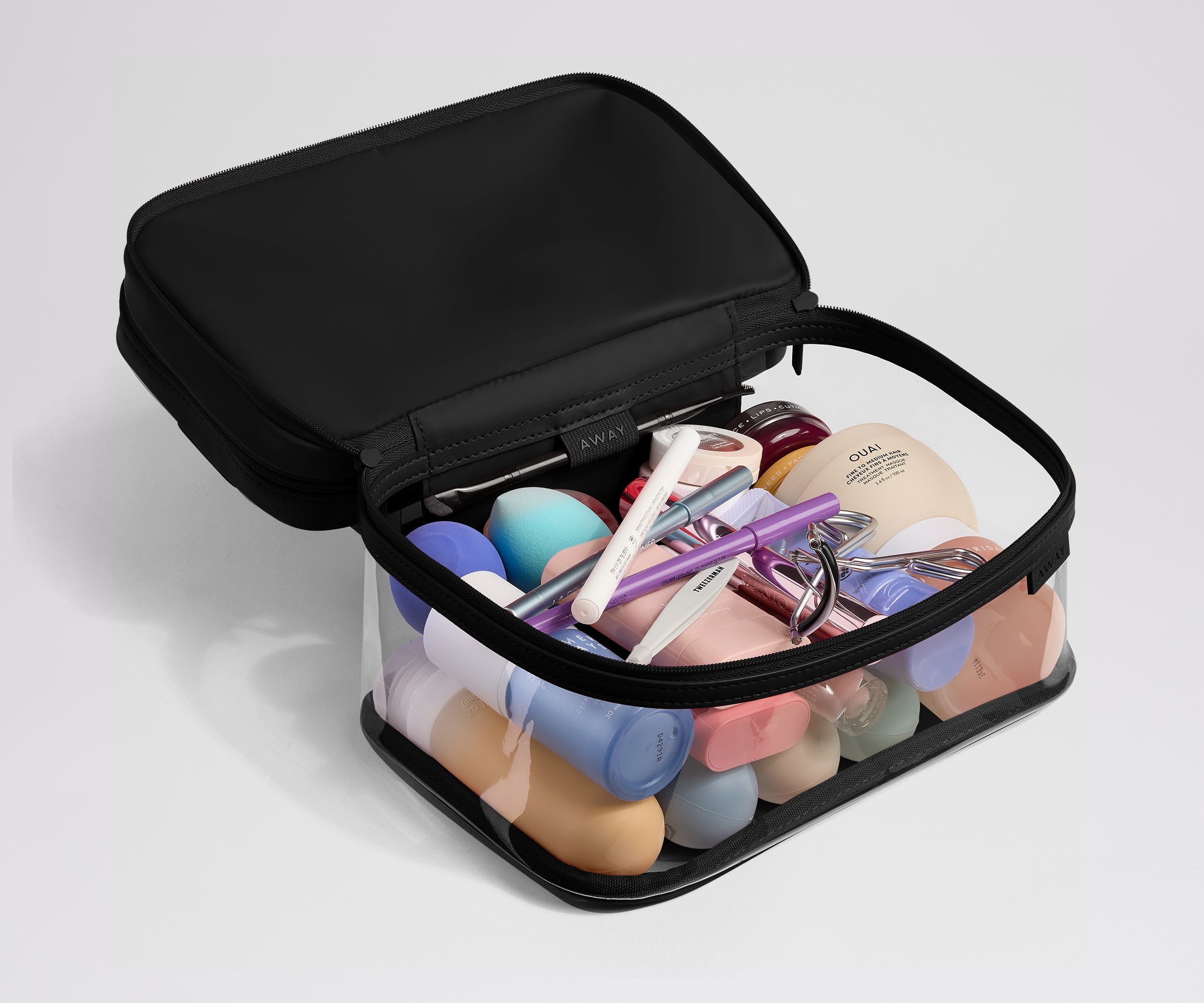 Clear Cosmetic Case in Jet Black