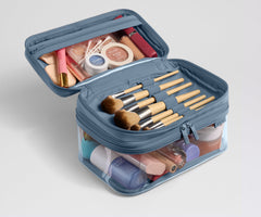 Clear Cosmetic Case in Coast Blue