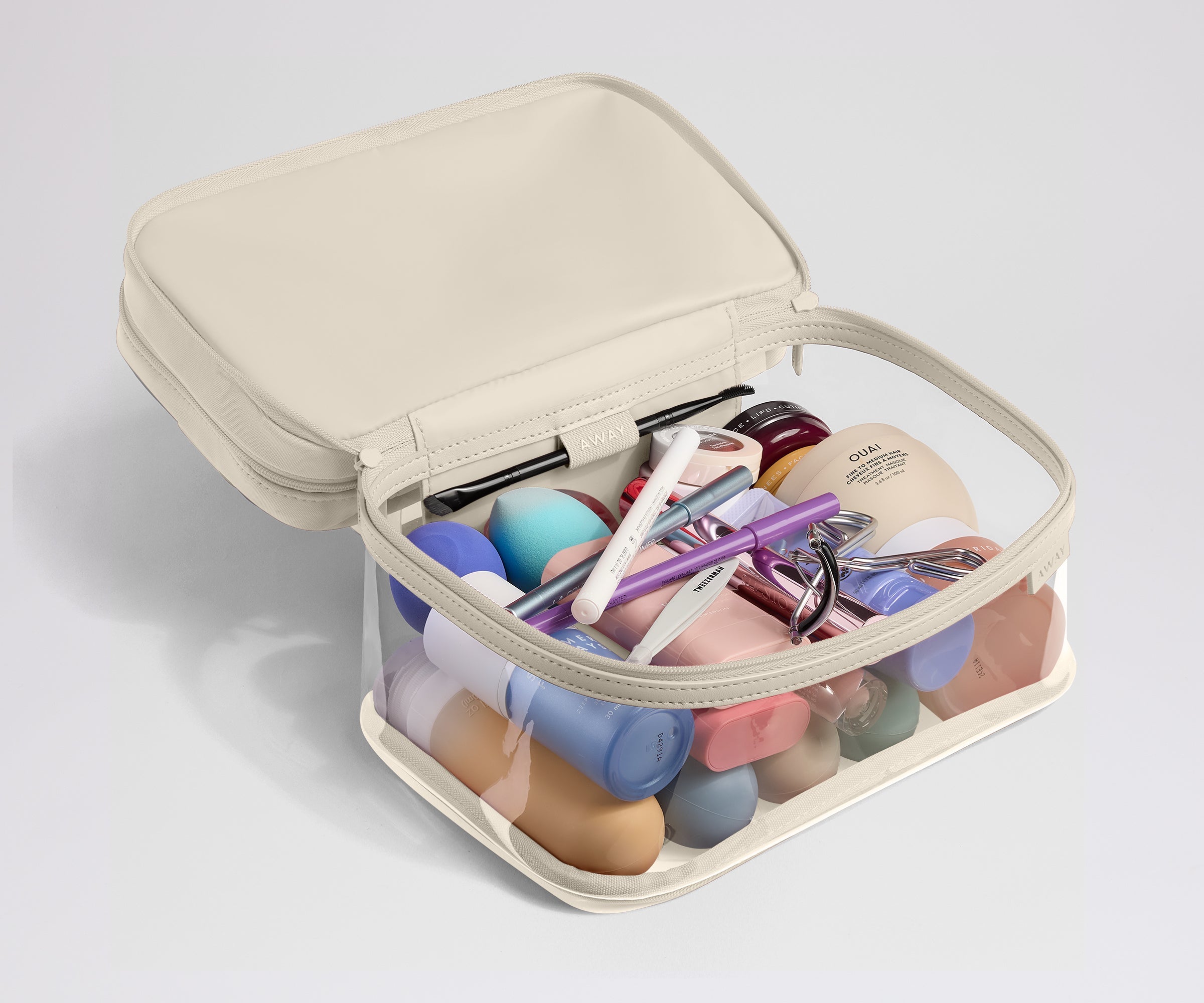 Clear Cosmetic Case in Salt White