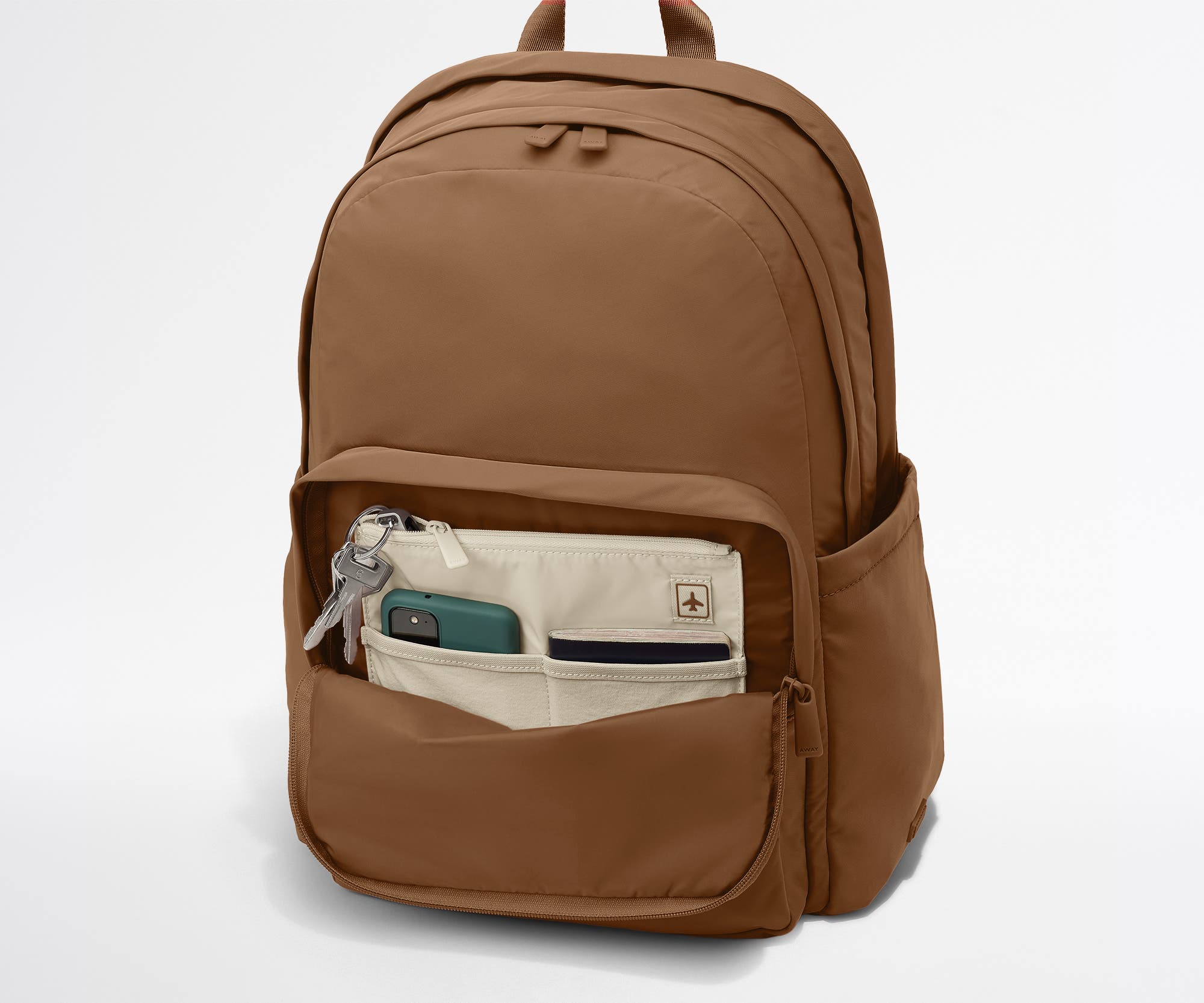 Large Featherlight Backpack in Amaro Brown