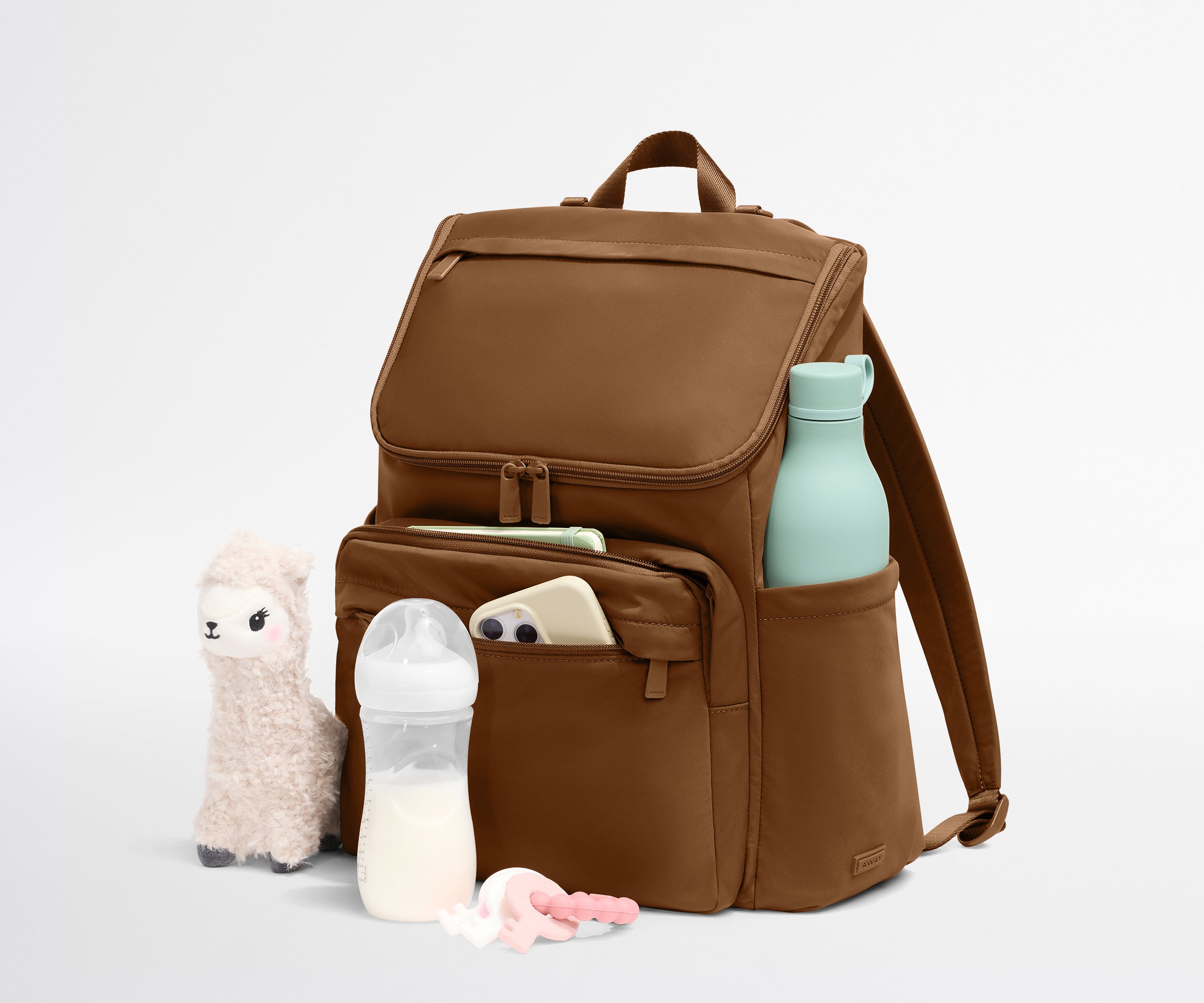 Featherlight Diaper Backpack in Amaro Brown