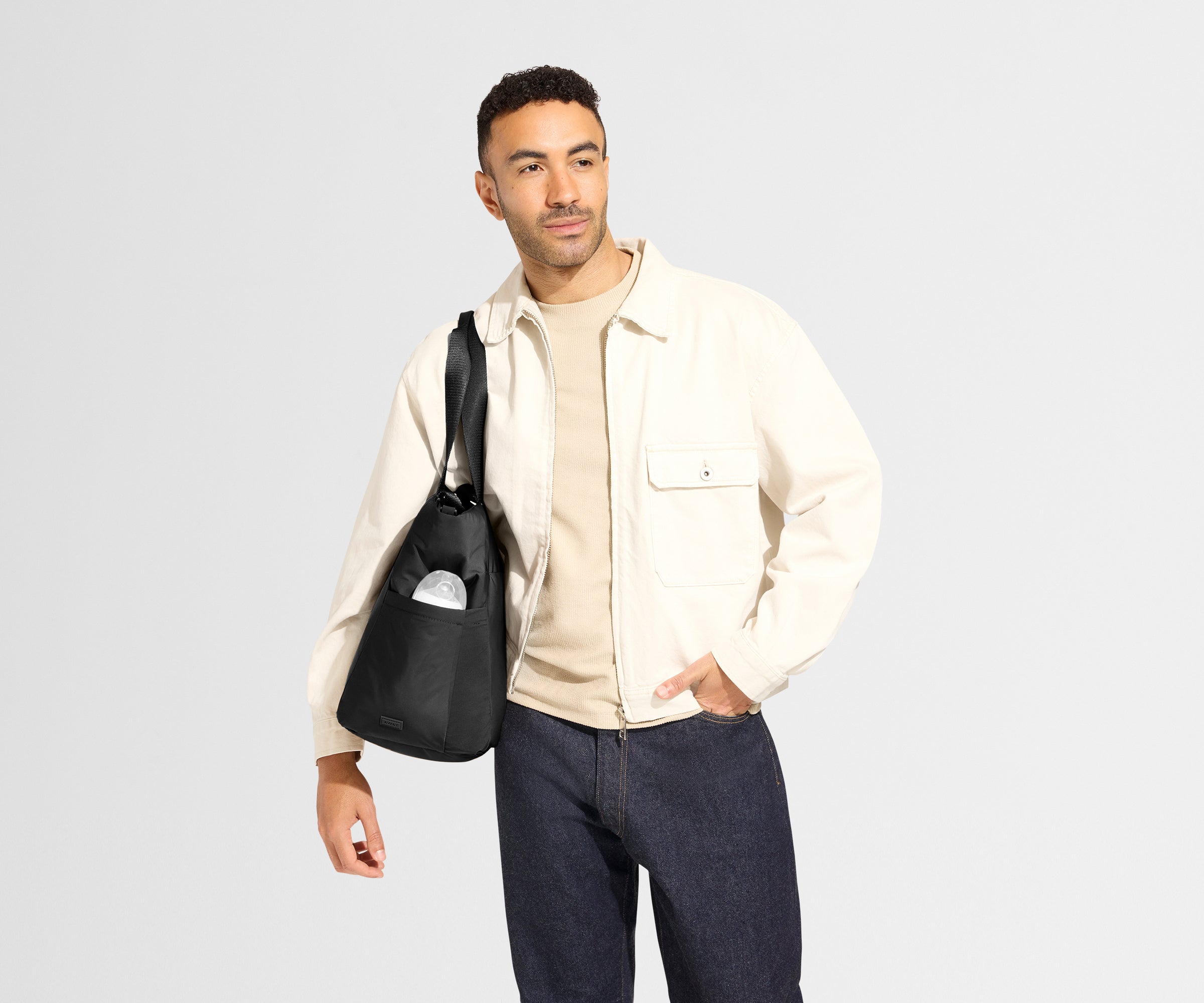 Featherlight Diaper Tote in Jet Black