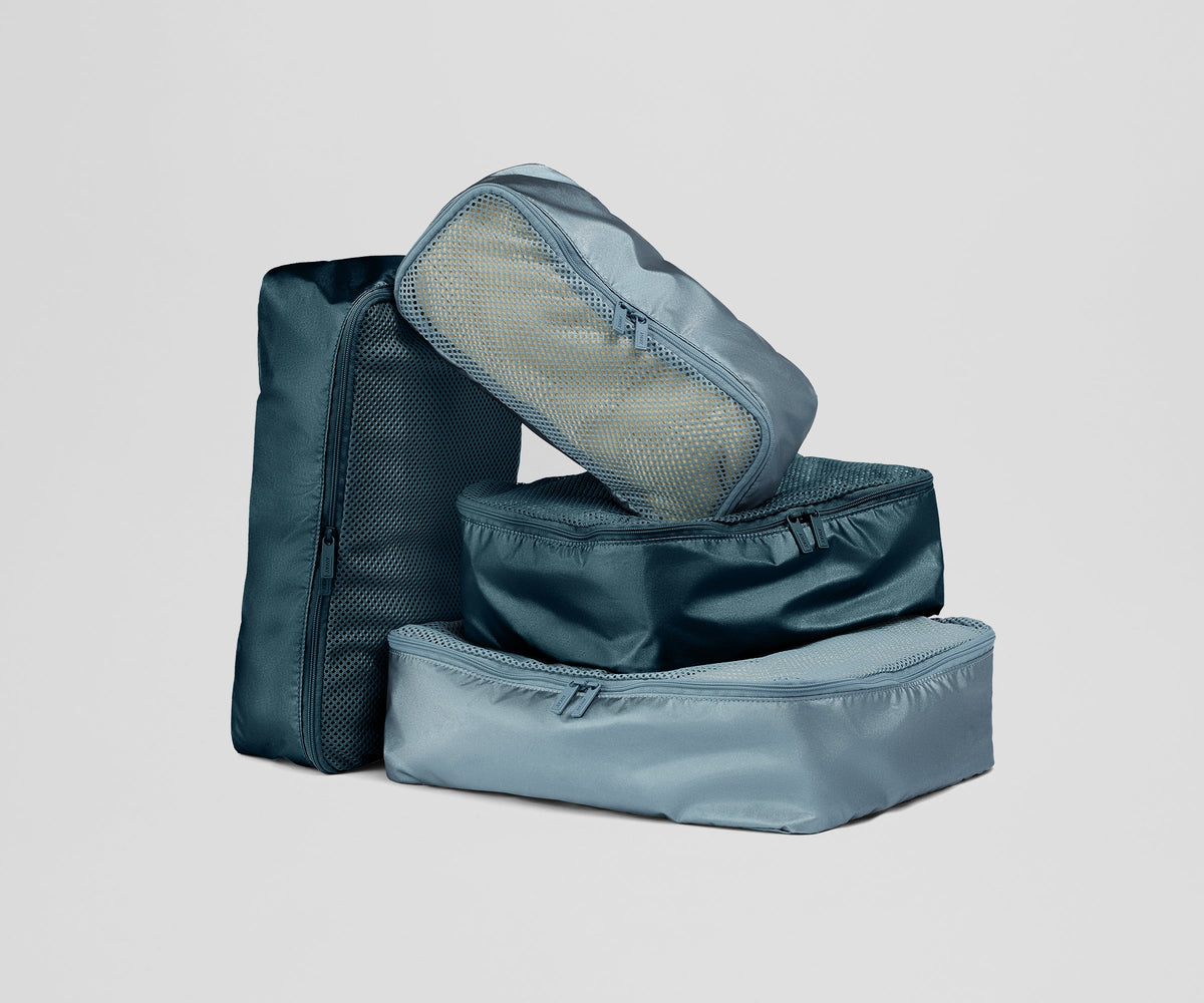 The Insider Packing Cubes in Stormy Teal & Arctic Blue