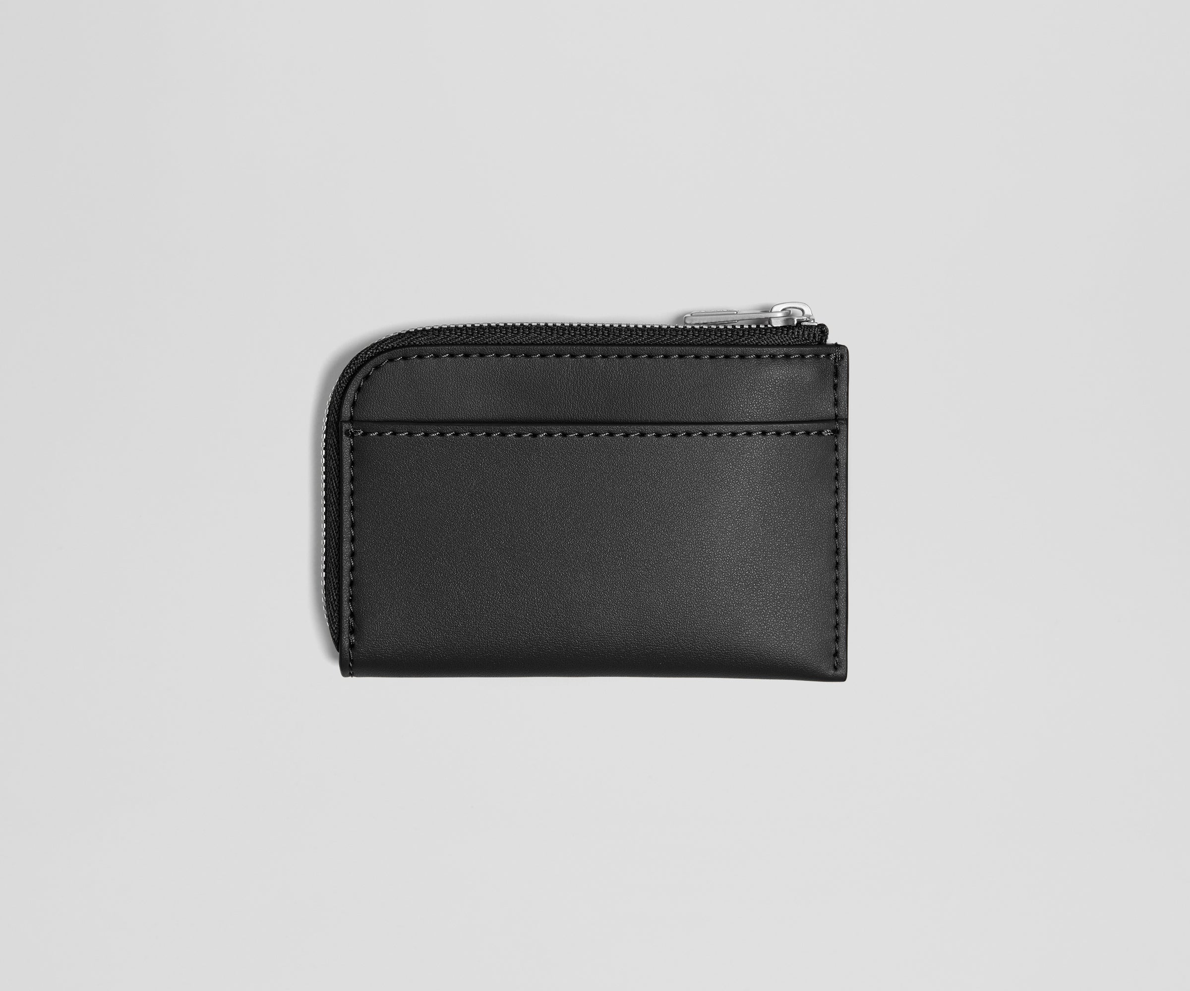 Zip Card Case in Jet Black