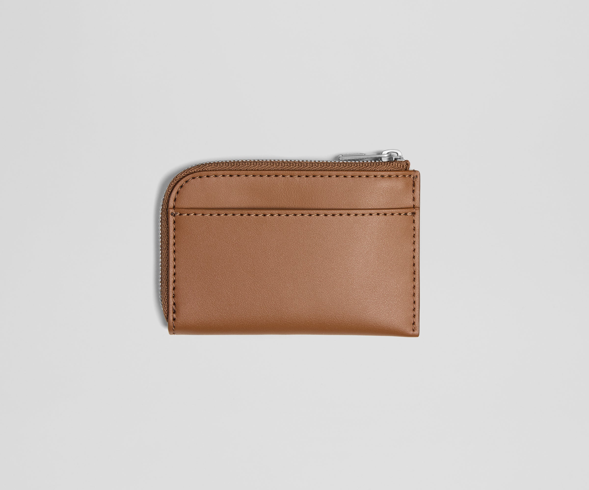 Zip Card Case in Saddle Brown