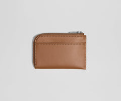 Zip Card Case in Saddle Brown