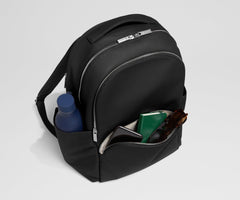 Leather Backpack in Jet Black