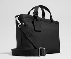 Leather Crossbody in Jet Black