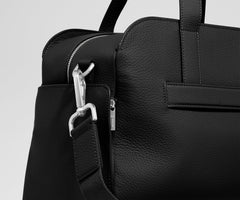 Leather Duffle in Jet Black