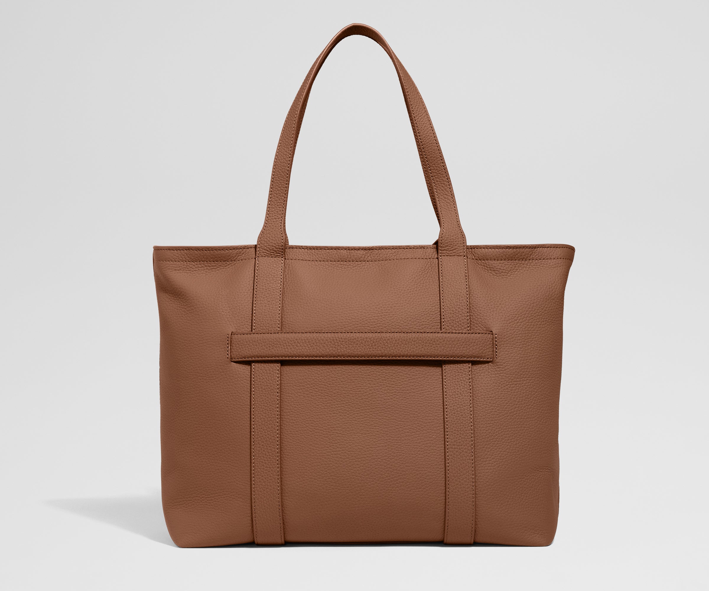 Leather Tote in Saddle Brown