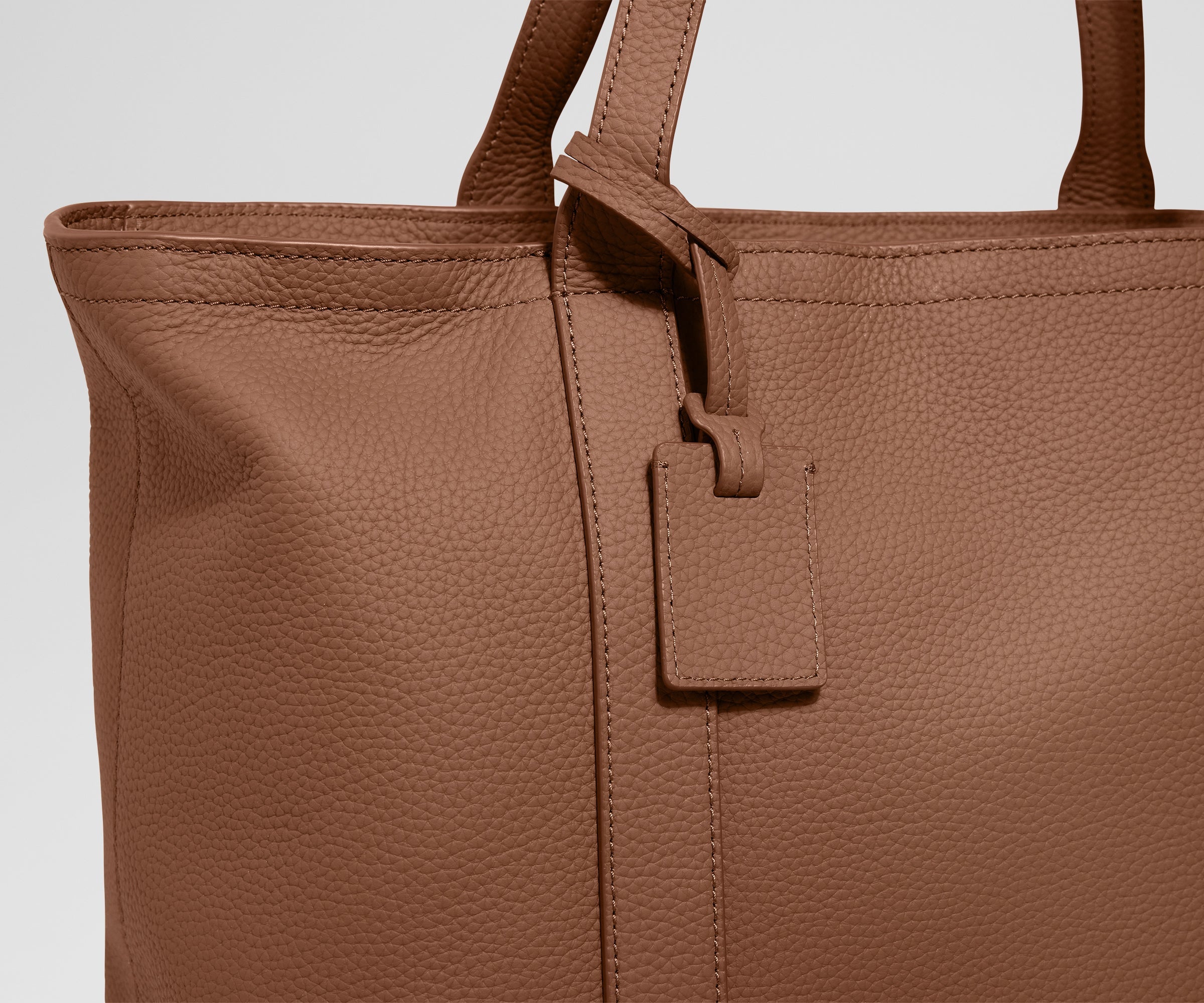 Leather Tote in Saddle Brown