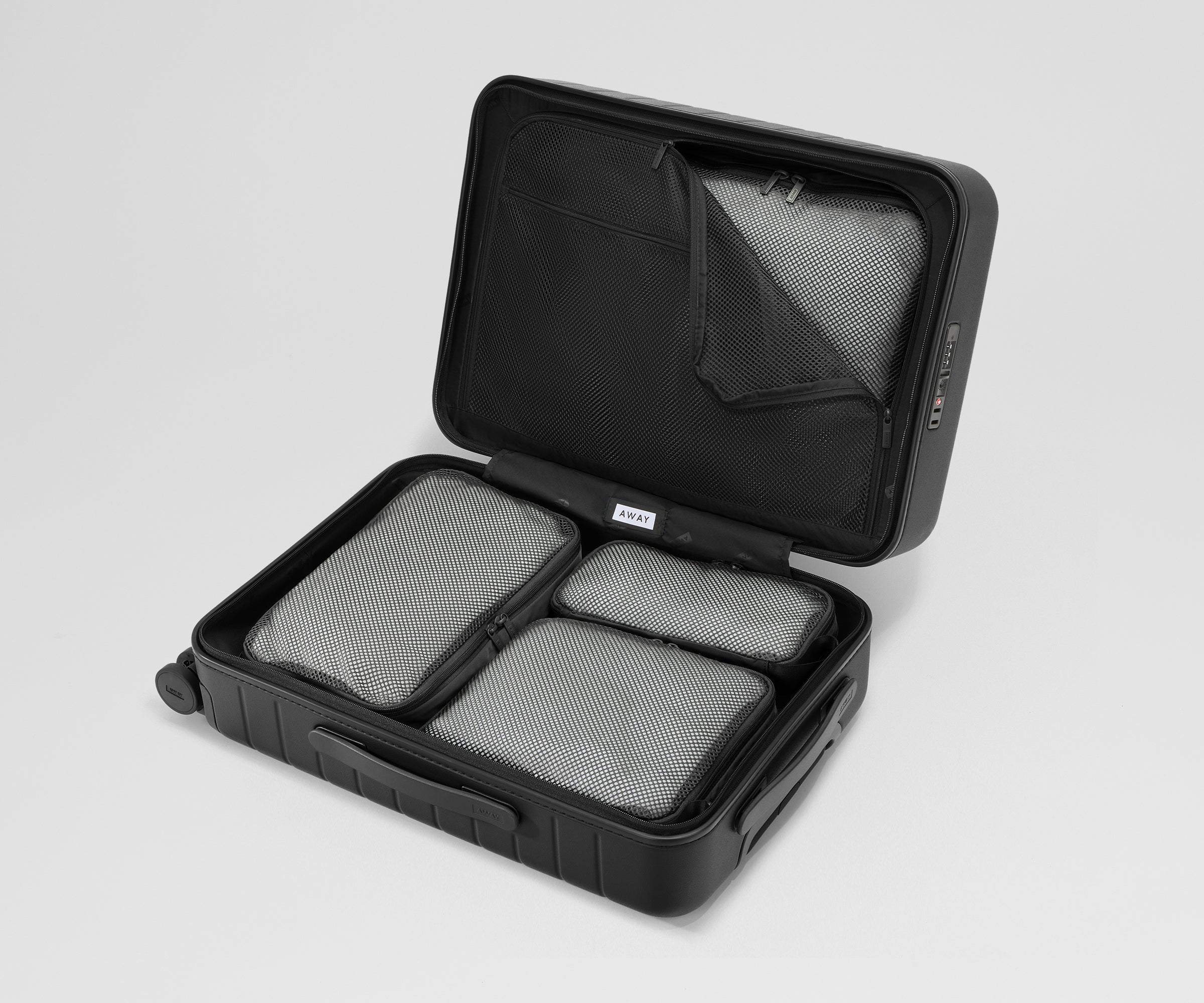 Compression Packing Cubes in Jet Black