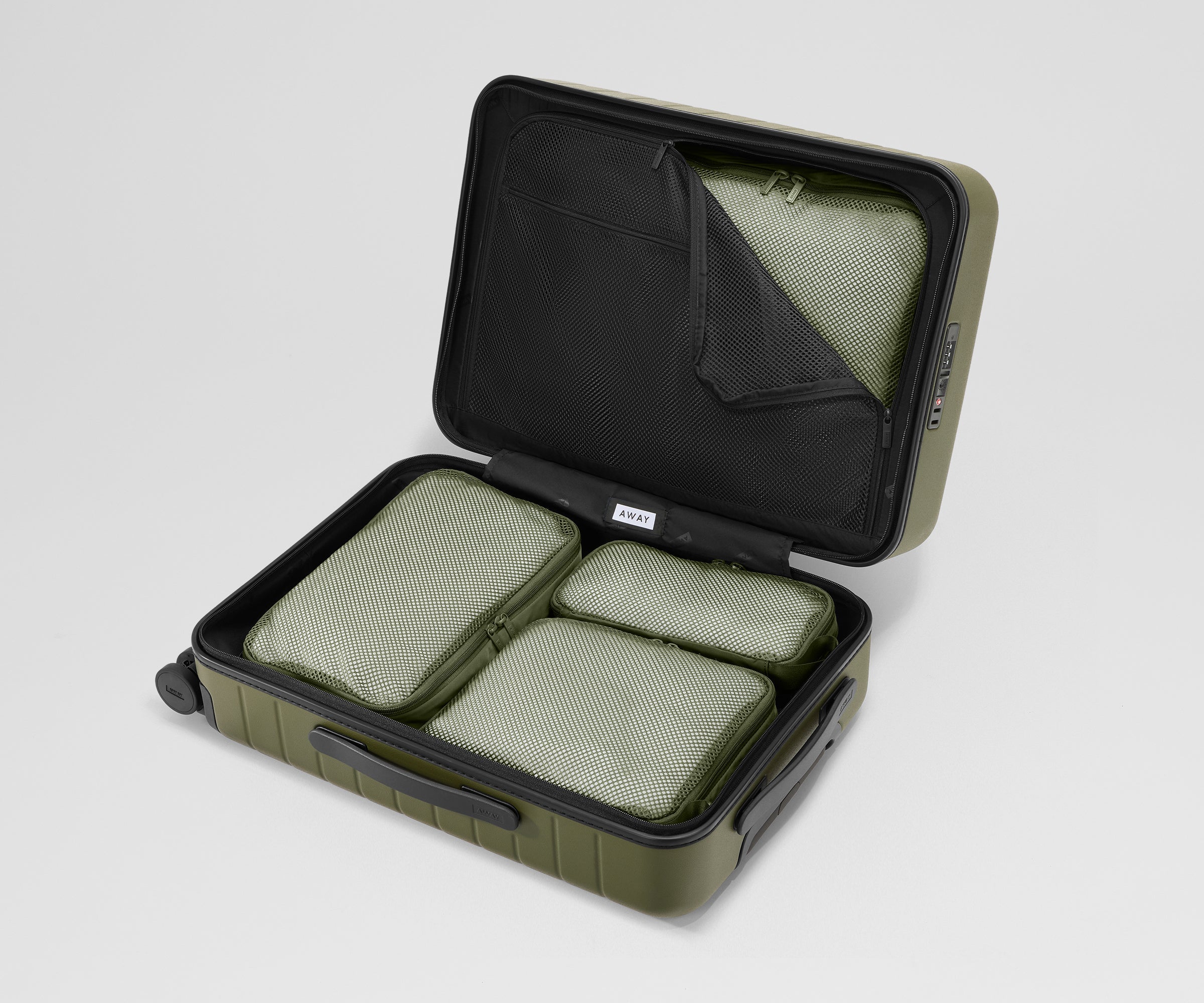 Compression Packing Cubes in Olive Green