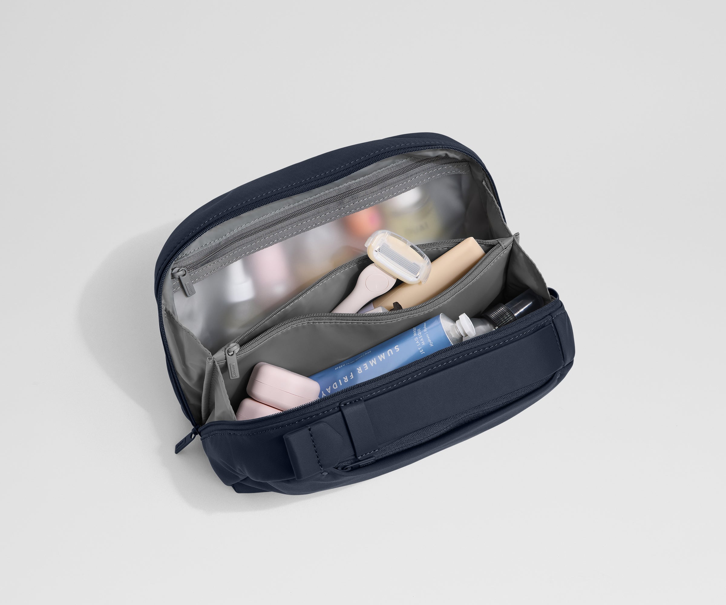 Large Toiletry Bag in Navy Blue