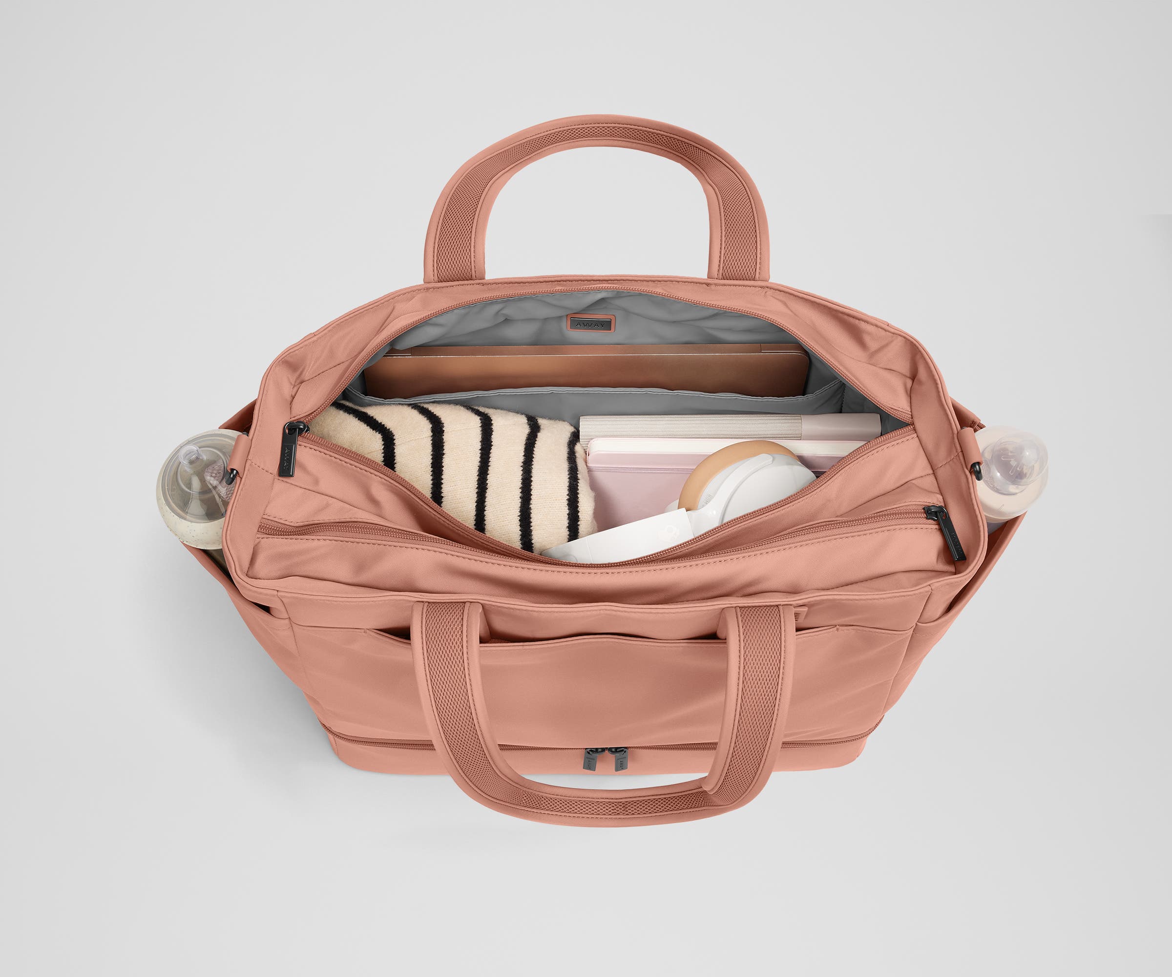 The Double Diaper Tote in Clay Pink
