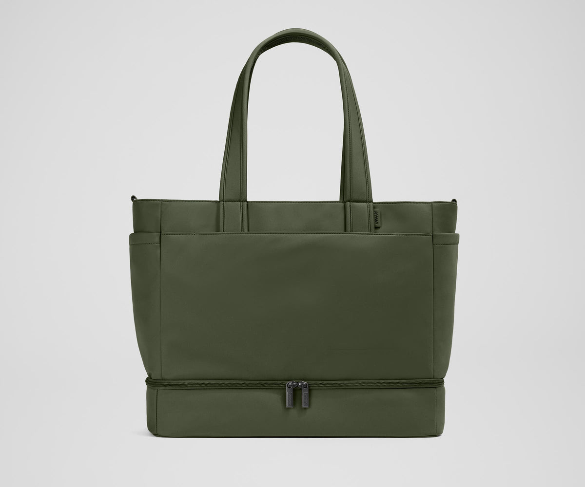 The Double Diaper Tote in Olive Green