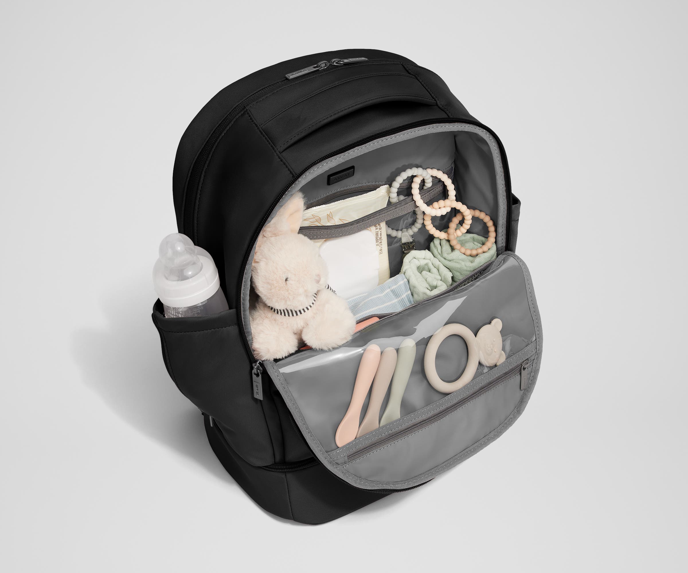 The Double Diaper Backpack in Jet Black