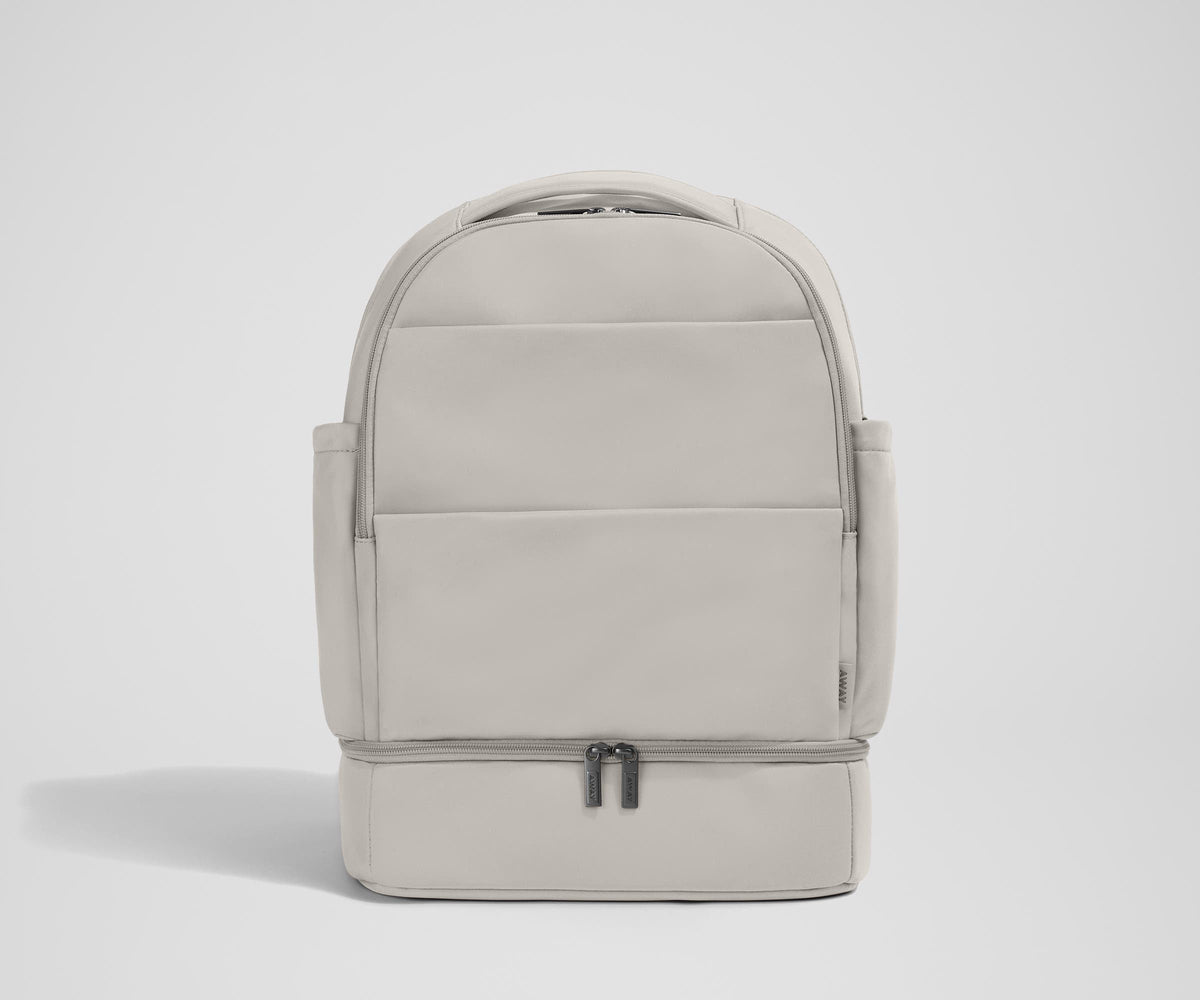 The Double Diaper Backpack in Cloud Gray