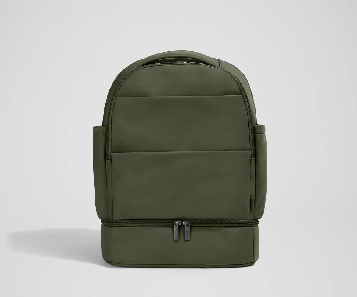 The Double Diaper Backpack in Olive Green
