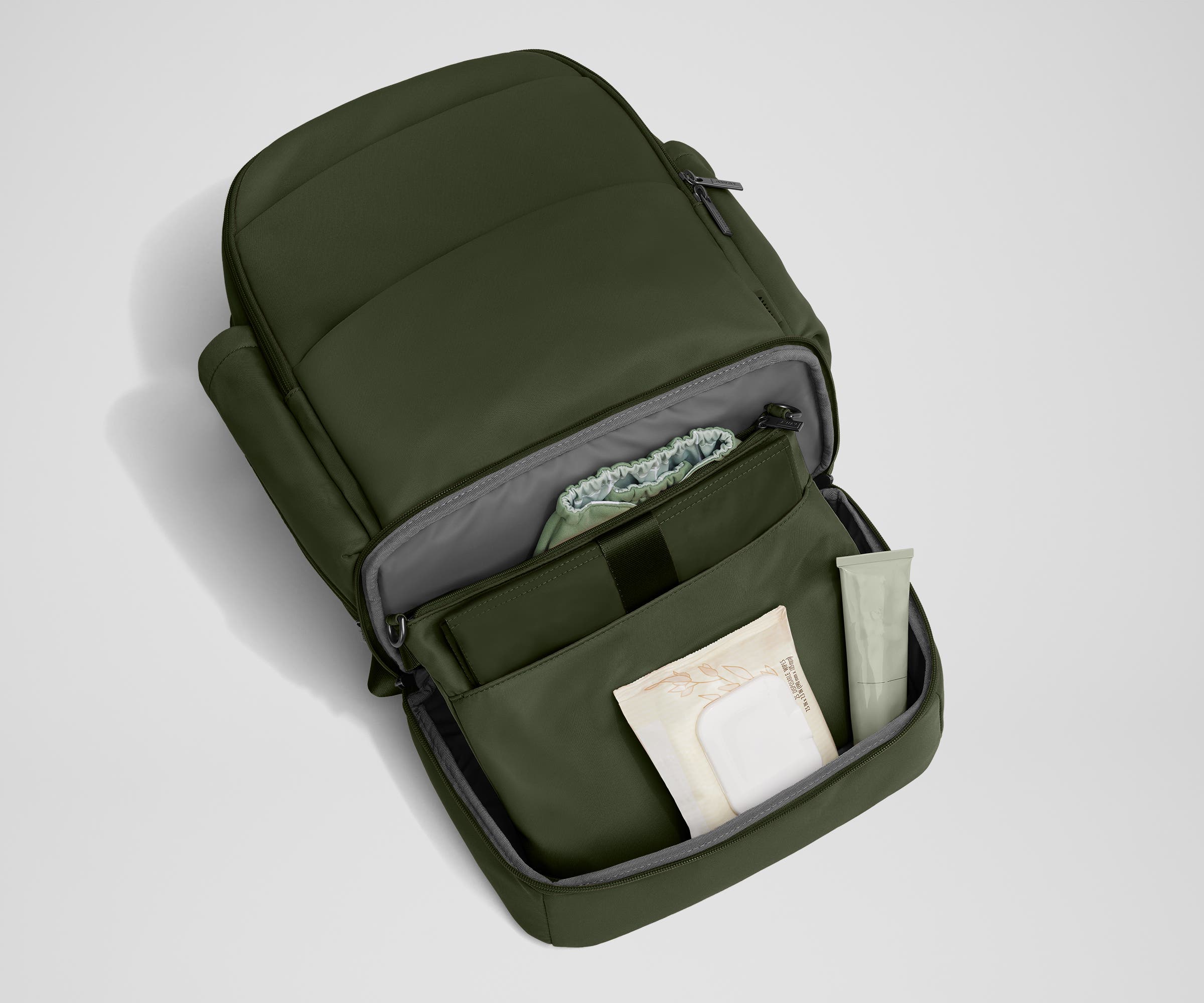 The Double Diaper Backpack in Olive Green